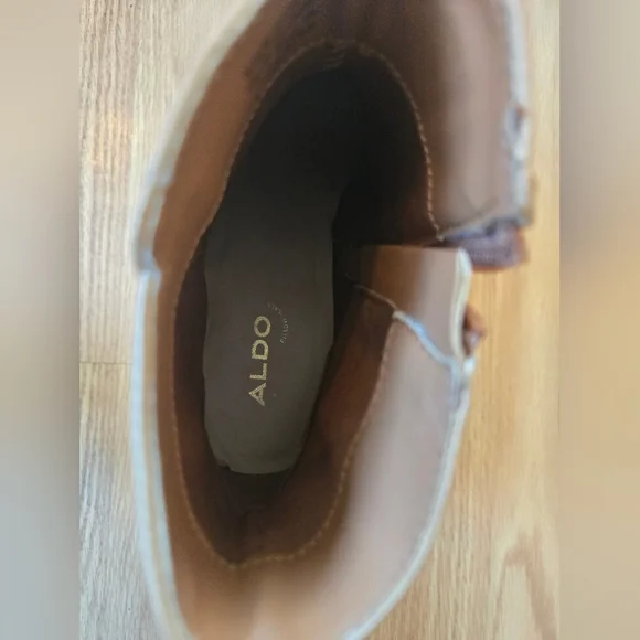 Tan Ankle Boots with Side Zip and Buckle Detail - Women - Picture 6 of 7